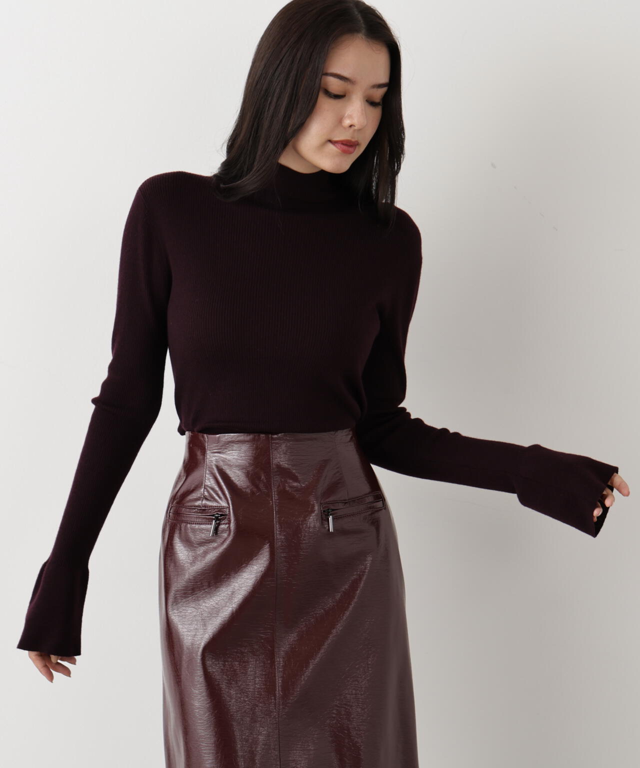 Pinky&Dianne ウールジャケットアウター ハイネック リボン ハイ