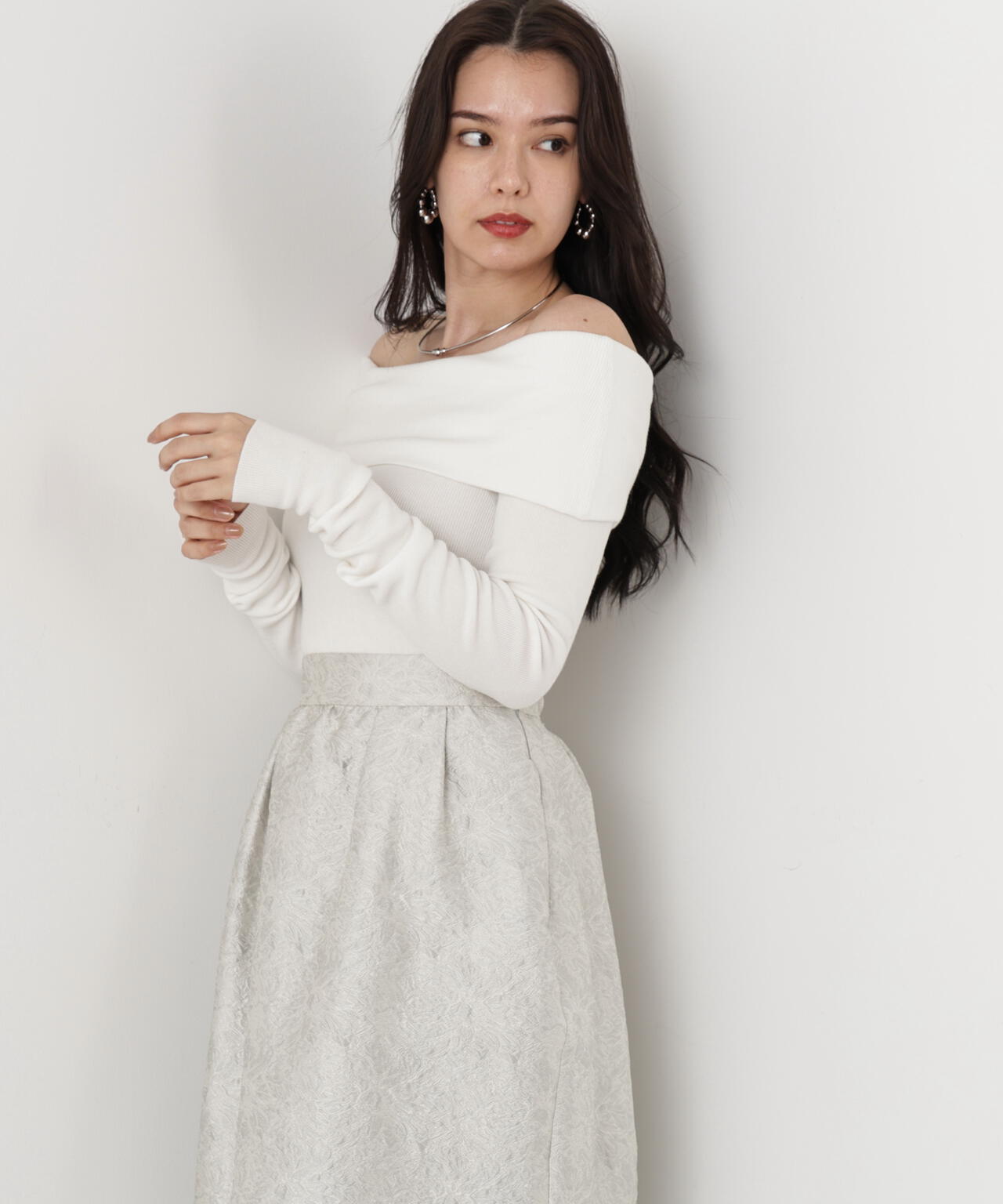 オフショルダー２ＷＡＹニットプルオーバー