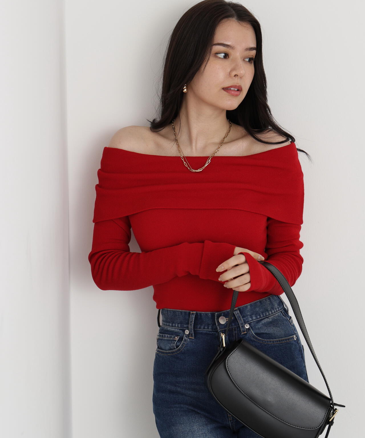 オフショルダー２ＷＡＹニットプルオーバー