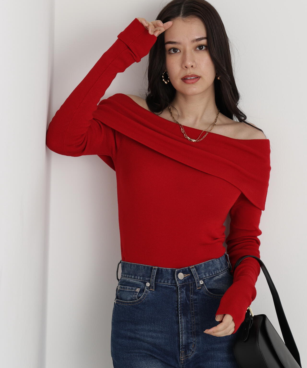 オフショルダー２ＷＡＹニットプルオーバー