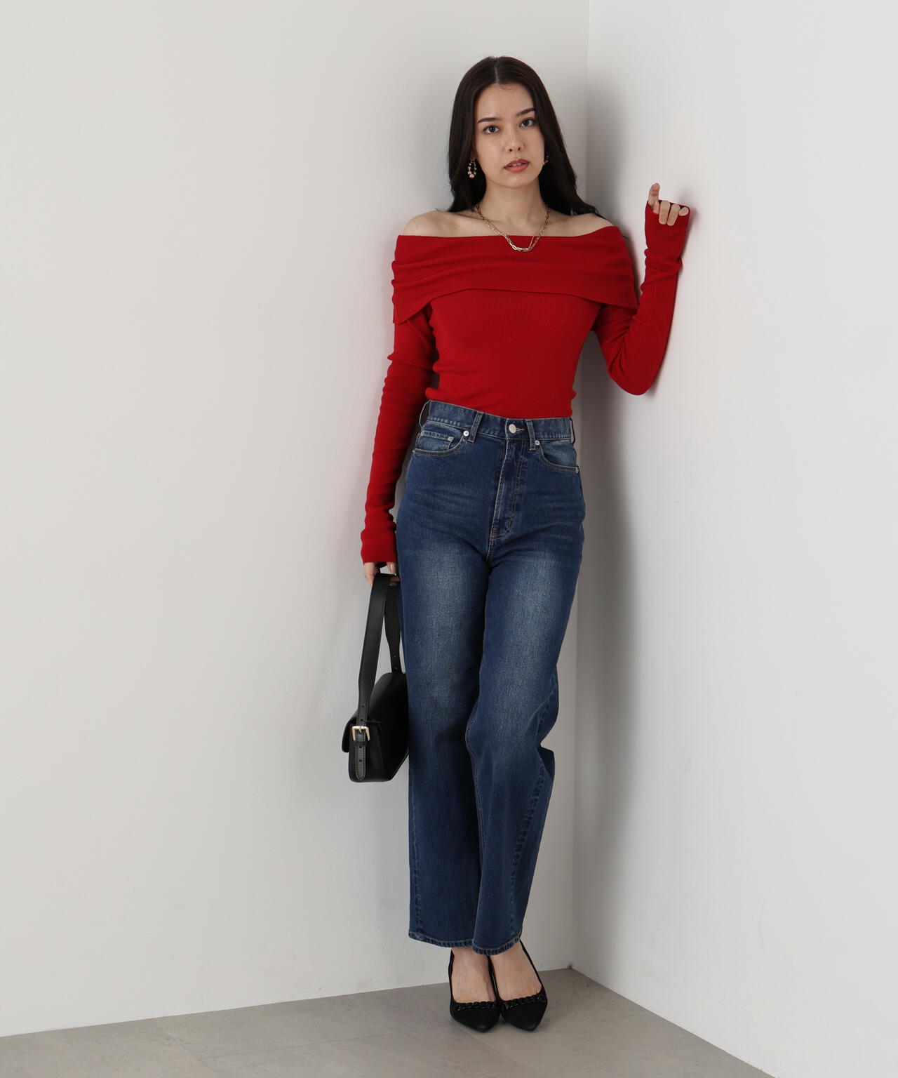 オフショルダー２ＷＡＹニットプルオーバー