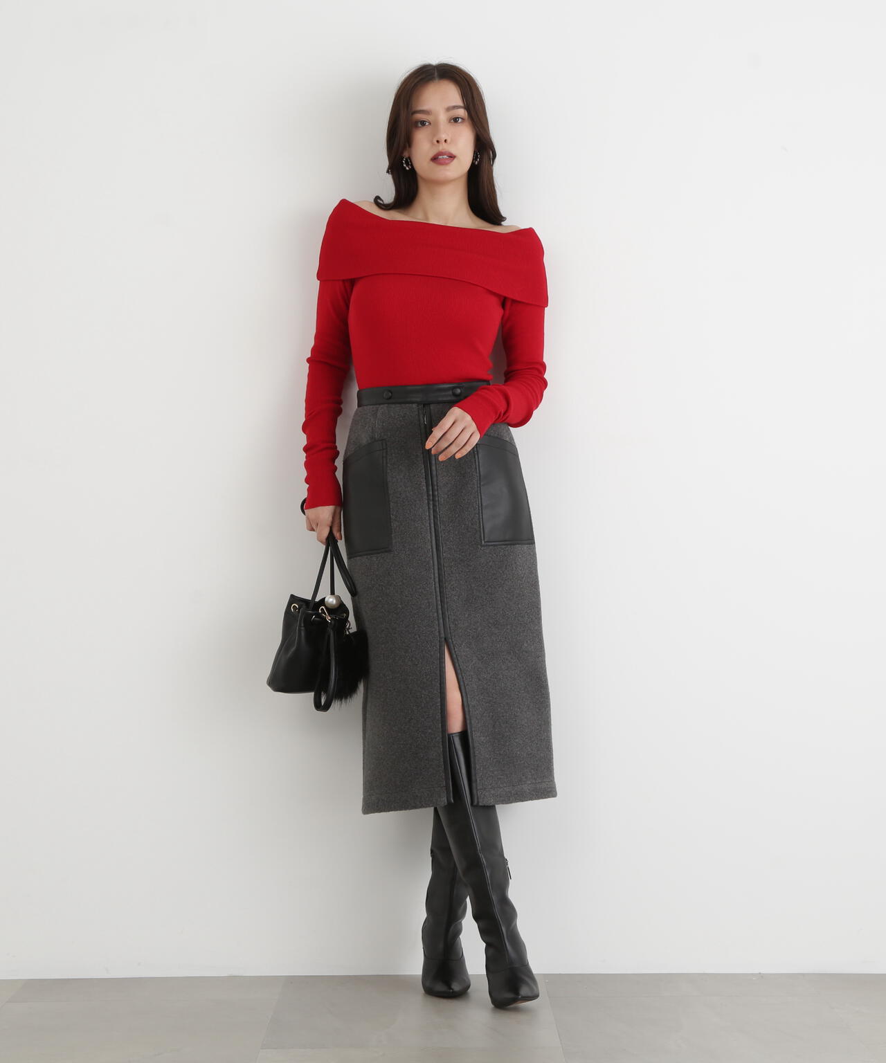 オフショルダー２ＷＡＹニットプルオーバー