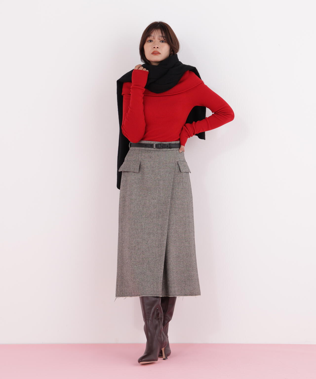 オフショルダー２ＷＡＹニットプルオーバー