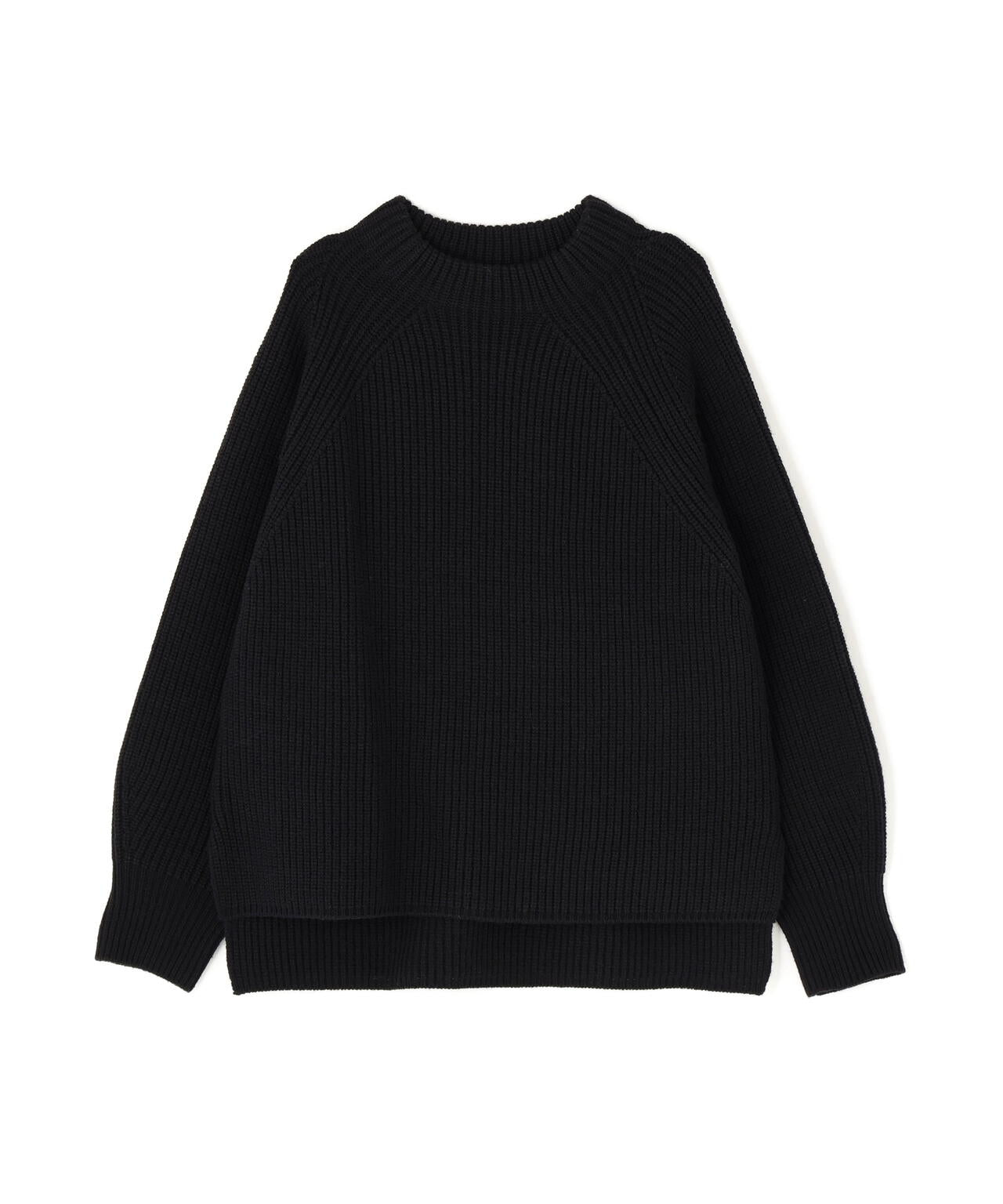 ファーグローブ付き畦ニットプルオーバー