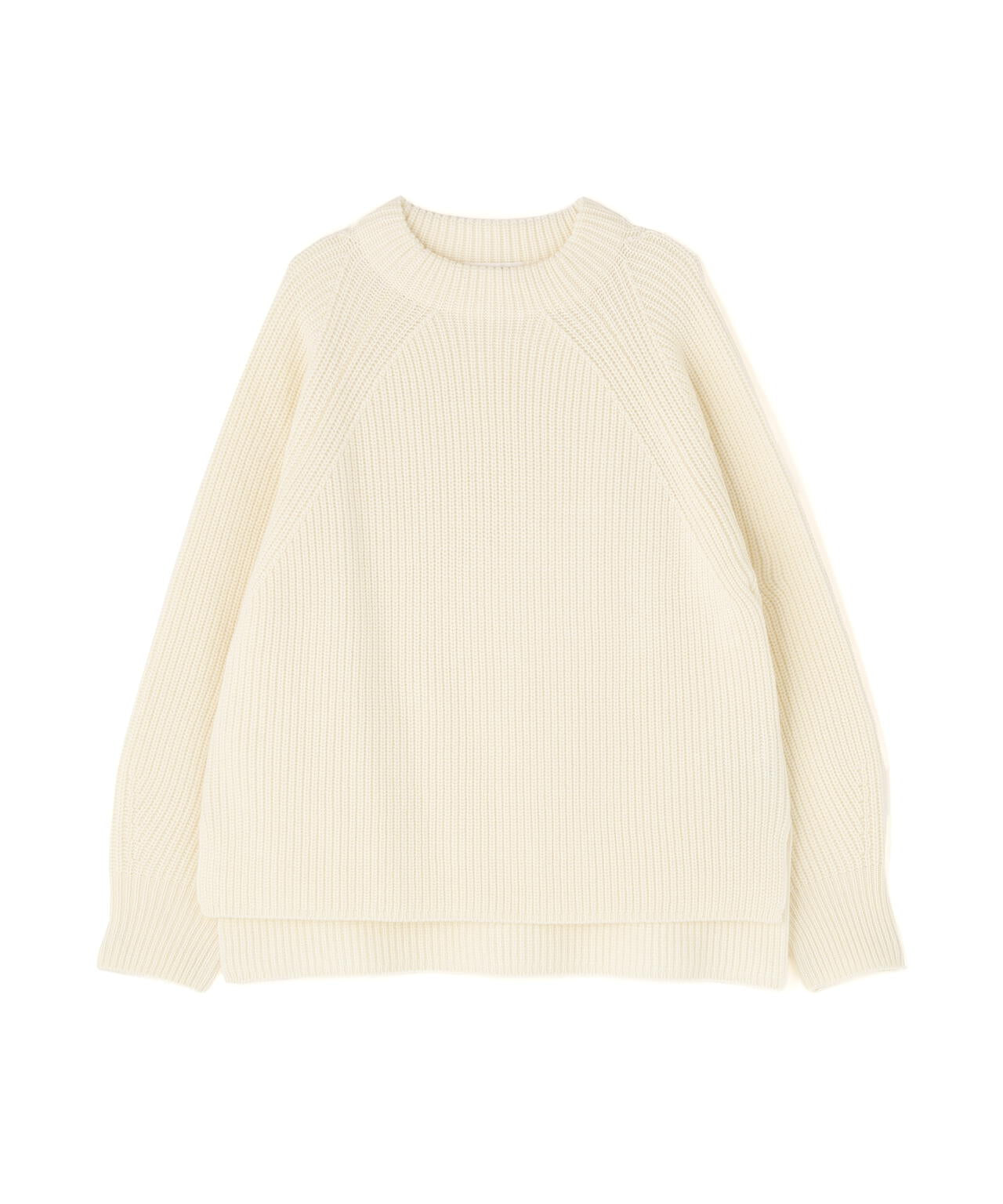 ファーグローブ付き畦ニットプルオーバー