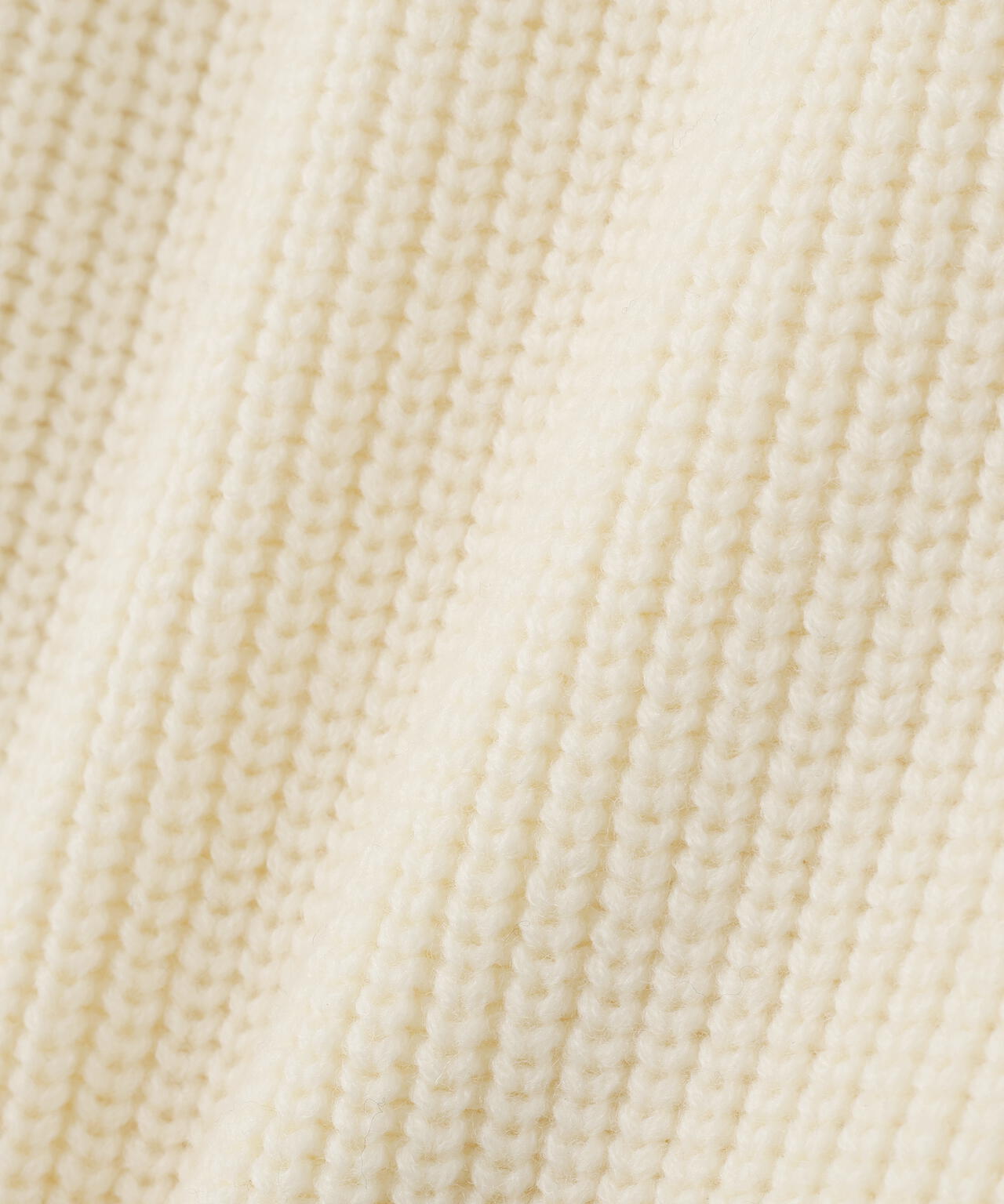 ファーグローブ付き畦ニットプルオーバー