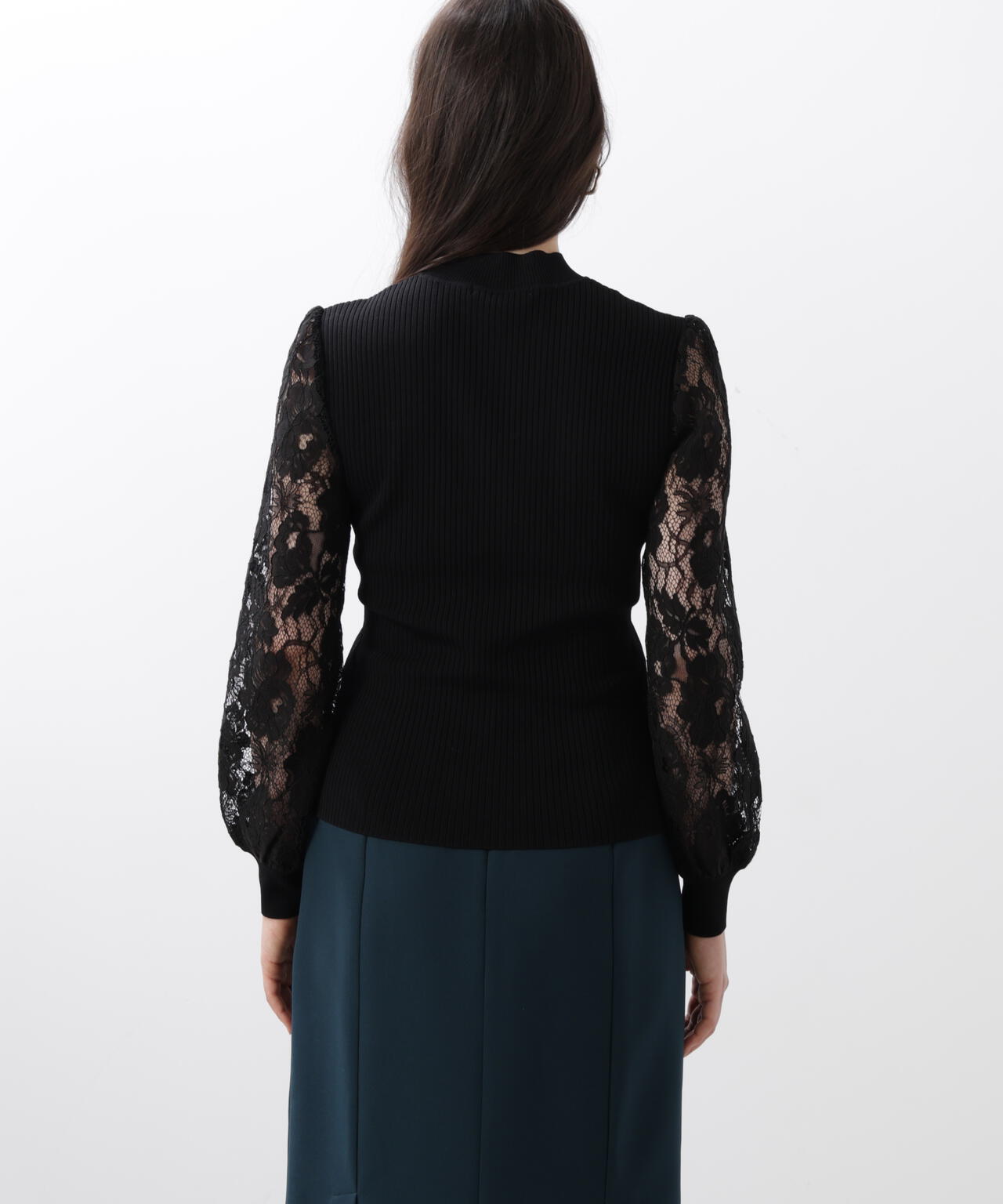 レースコンビモックネックニットプルオーバー | PINKY&DIANNE