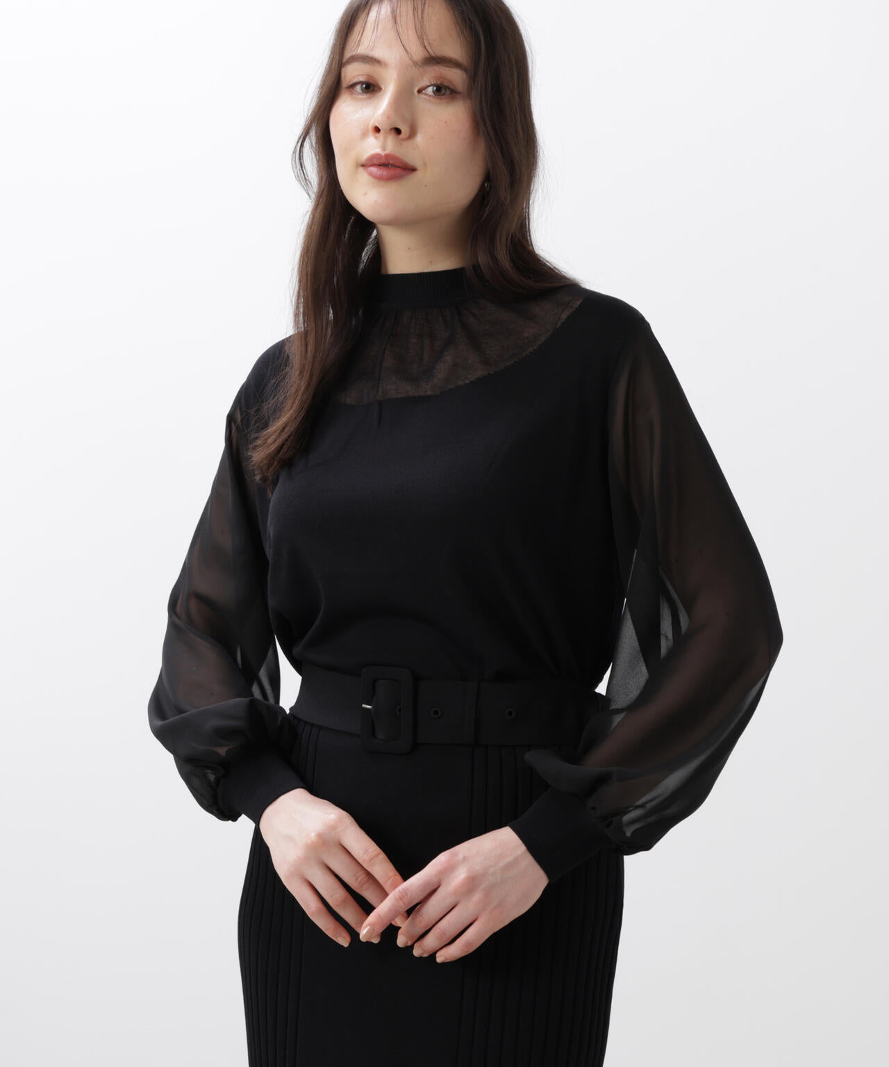 ギャザーネックシフォンコンビニット | PINKY&DIANNE（ピンキー