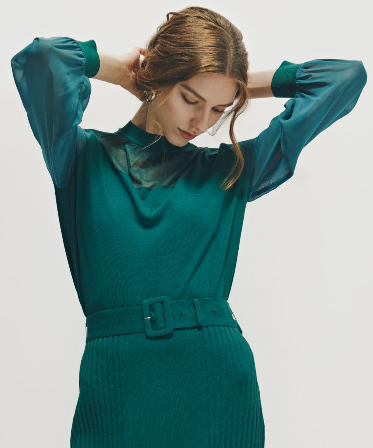 ギャザーネックシフォンコンビニット | PINKY&DIANNE（ピンキー