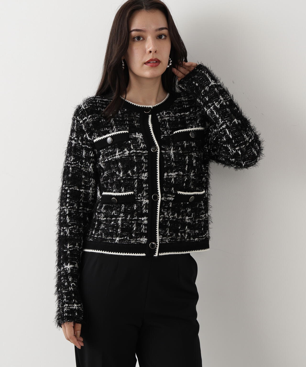 フェザーヤーンツイードニットジャケット | PINKY&DIANNE（ピンキー