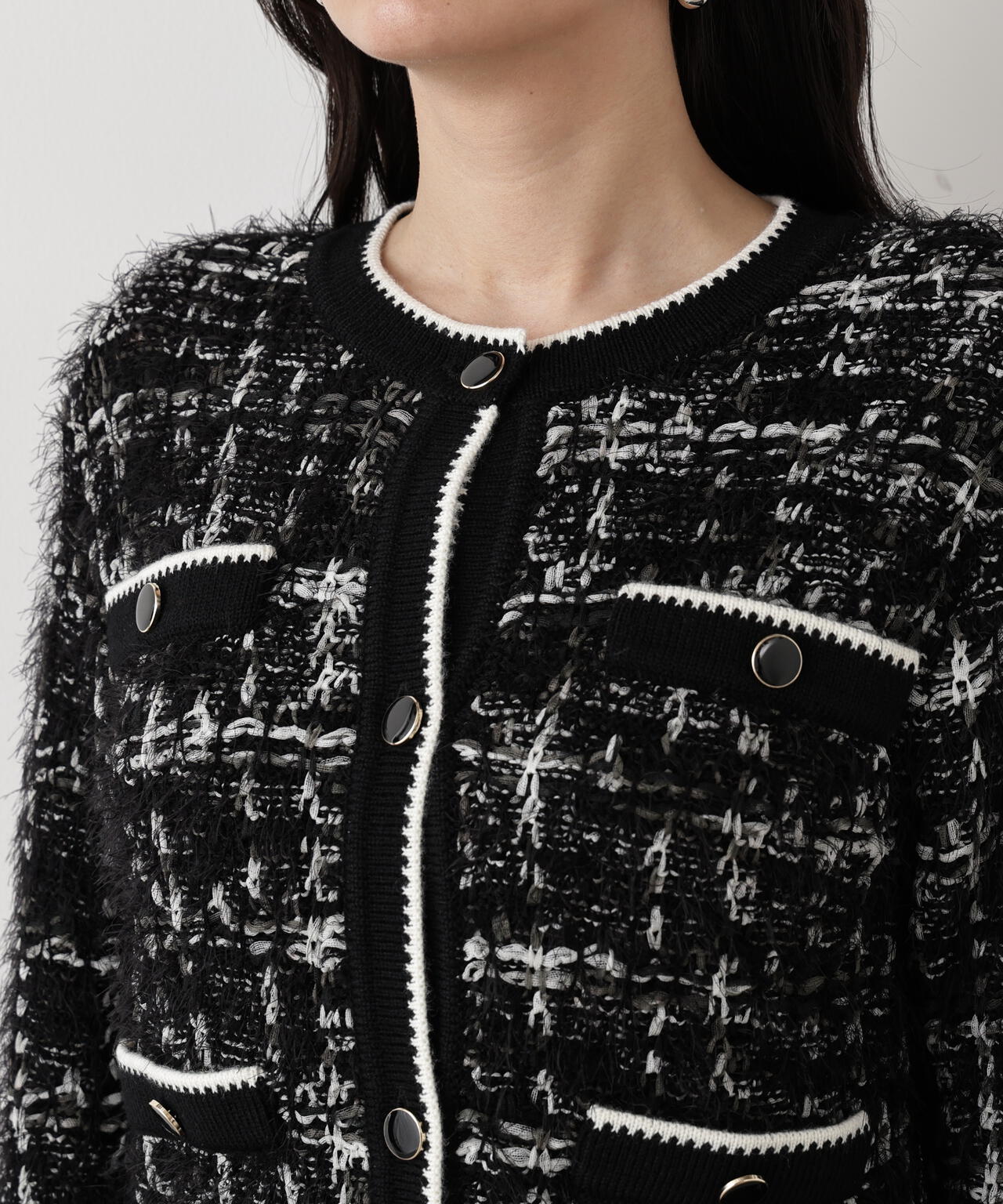 フェザーヤーンツイードニットジャケット | PINKY&DIANNE