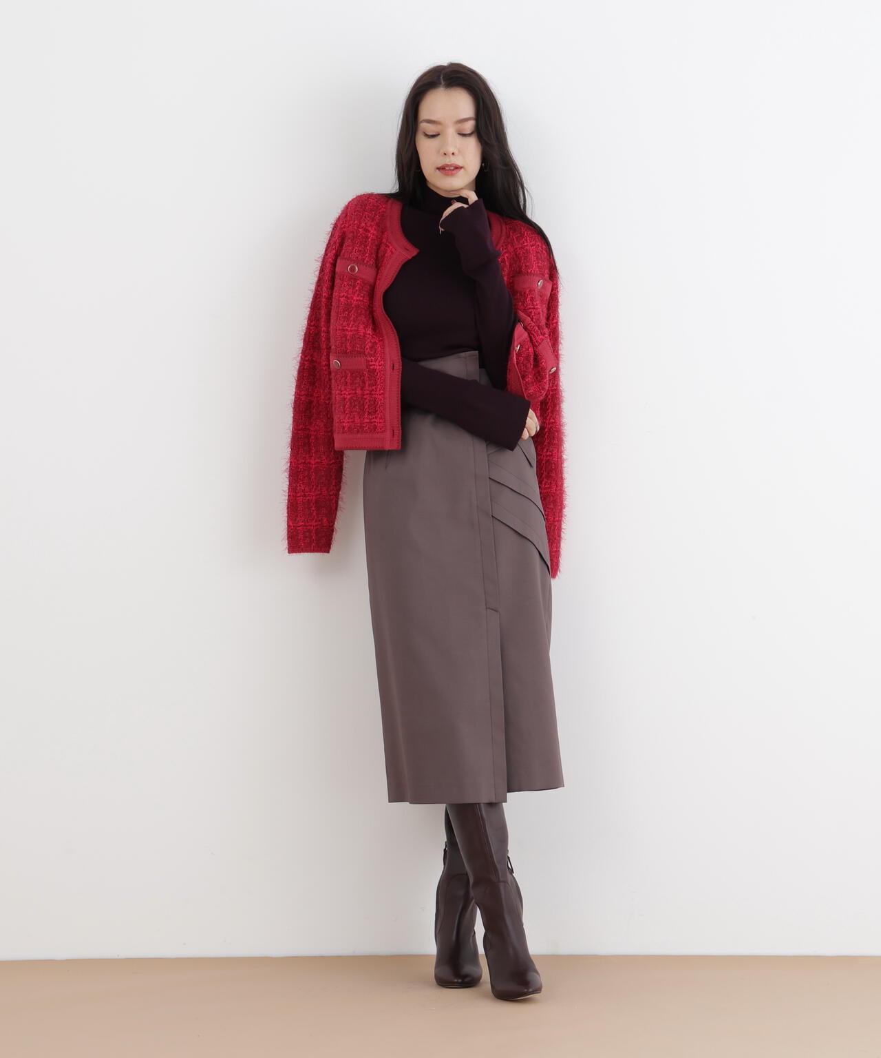 花籠ニットモチーフ付ジャケット 花籠ニットモチーフ付ジャケット