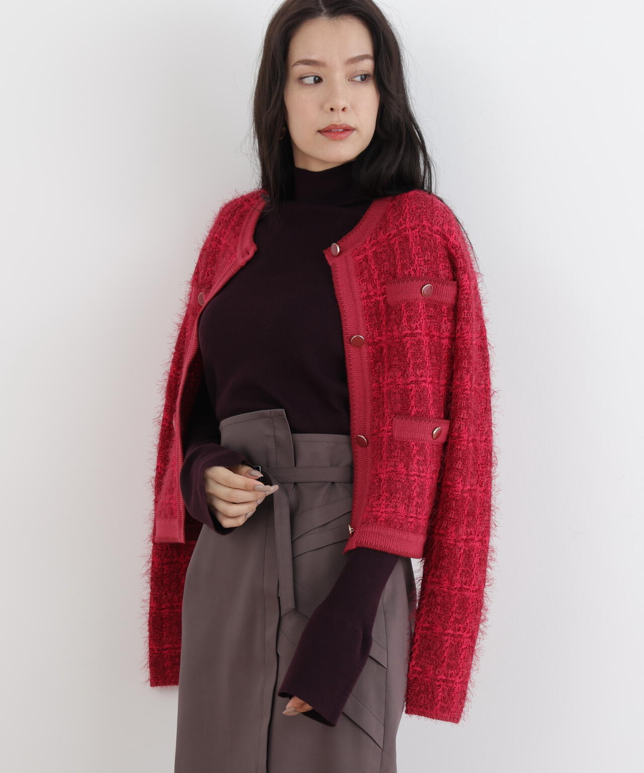 フェザーヤーンツイードニットジャケット | PINKY&DIANNE（ピンキー