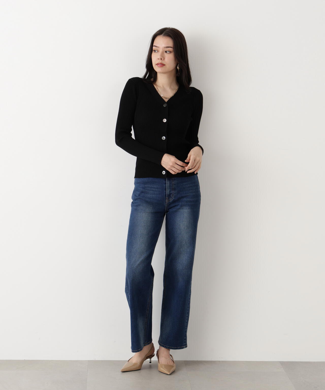 リブニットVネックカーディガン | PINKY&DIANNE（ピンキー