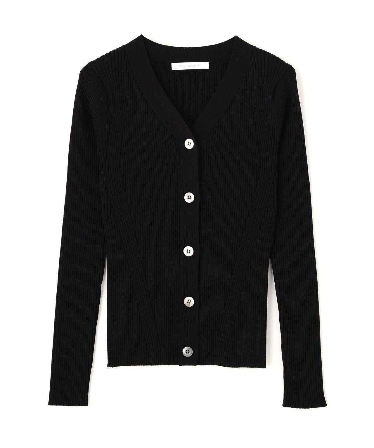 リブニットVネックカーディガン