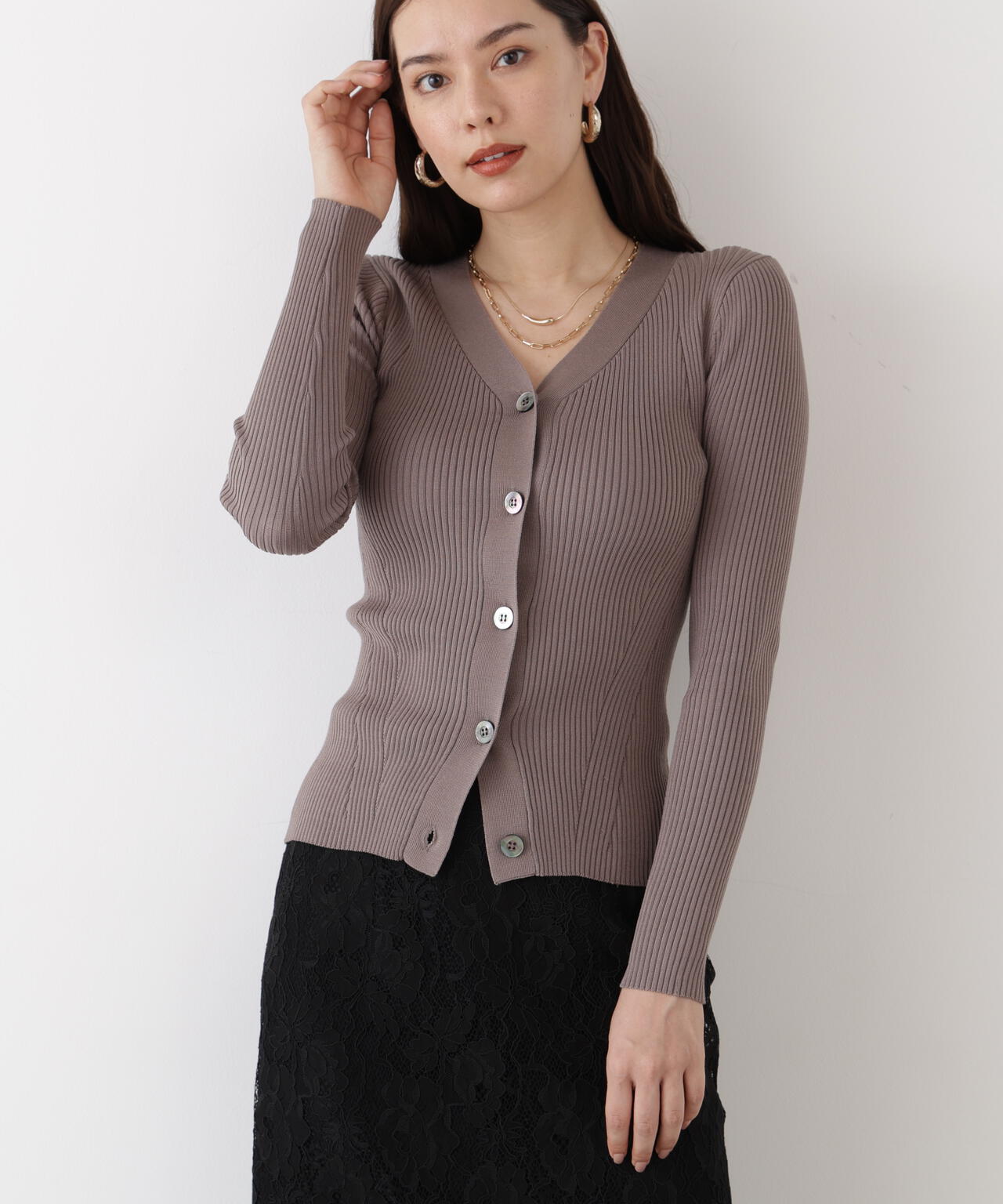 sullen DKNY リブニット リブニットVネックカーディガン | PINKY&DIANNE（ピンキー