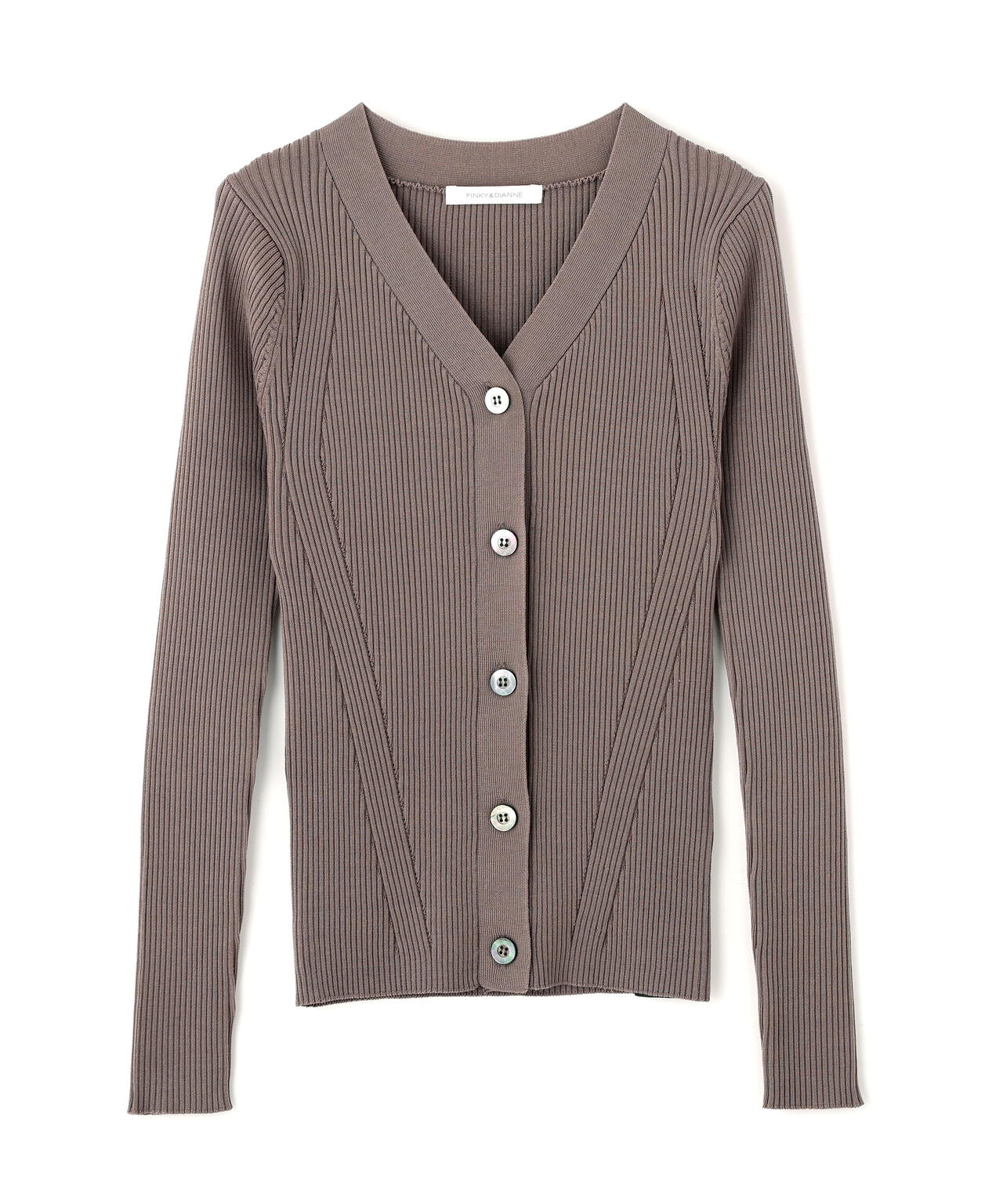 リブニットVネックカーディガン