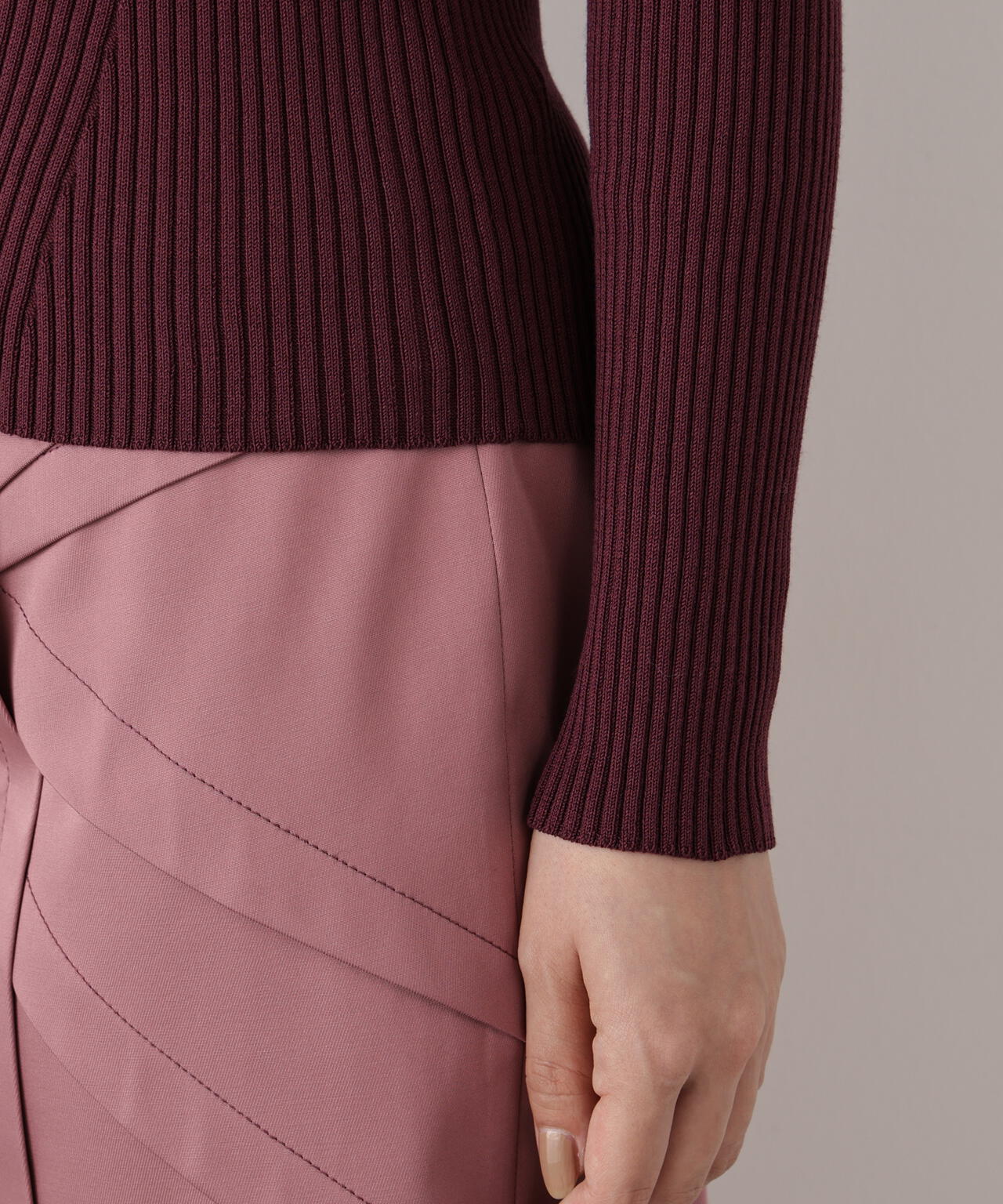 リブニットVネックカーディガン