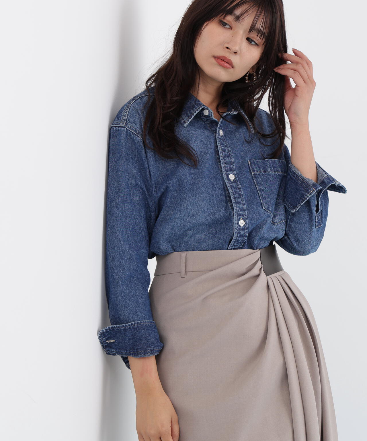 ネックリボンデニムシャツ | PINKY&DIANNE（ピンキー&ダイアン