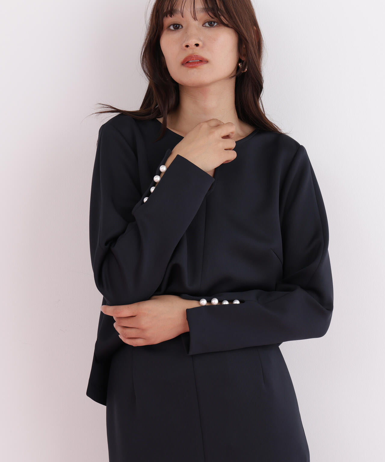 パールビーズスリーブジャージトップス | PINKY&DIANNE（ピンキー