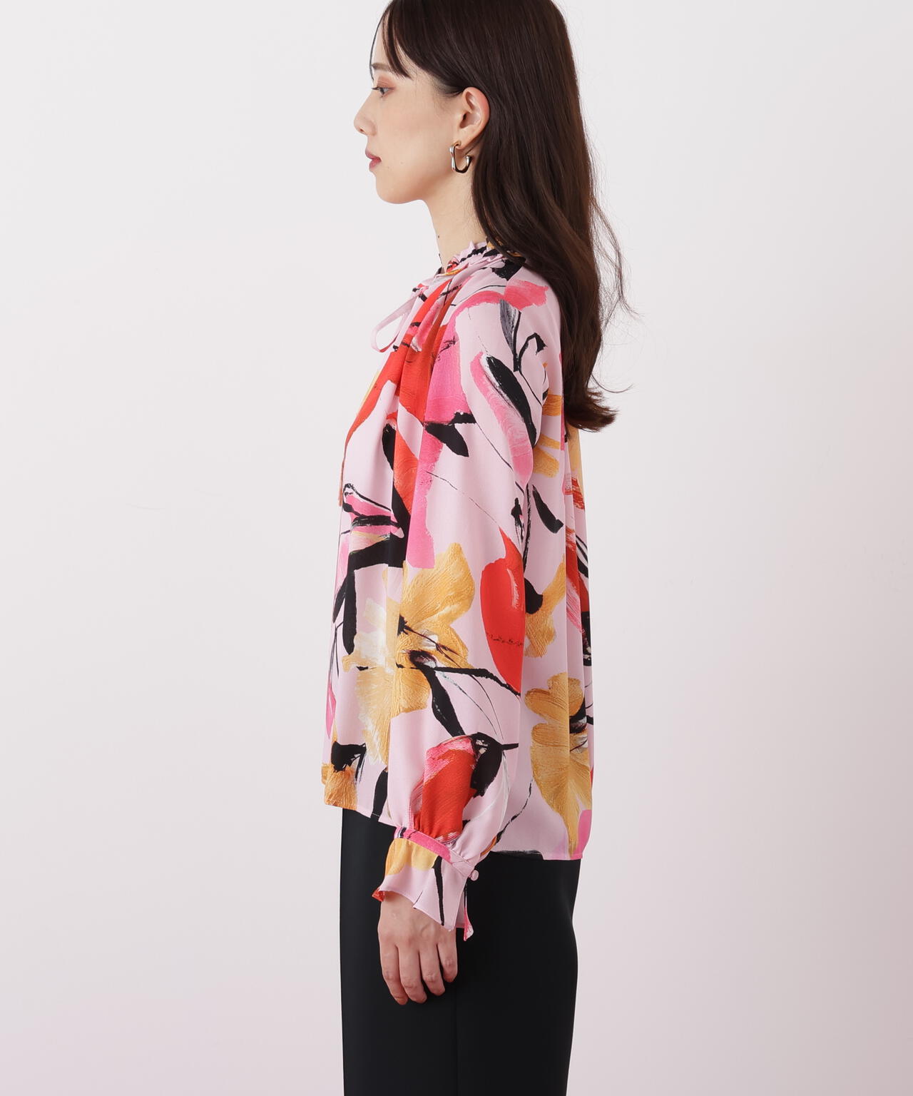 フラワープリントギャザーブラウス | PINKY&DIANNE（ピンキー&ダイアン