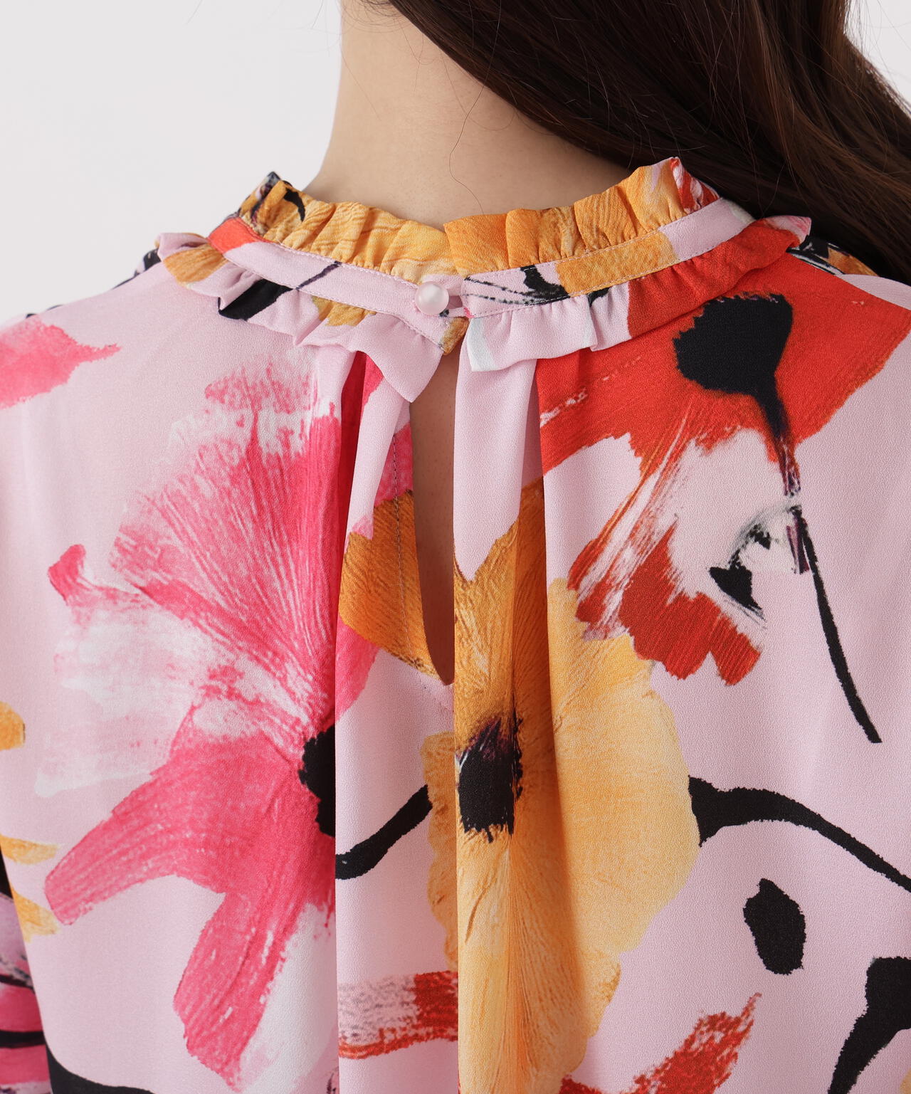 フラワープリントギャザーブラウス | PINKY&DIANNE（ピンキー&ダイアン