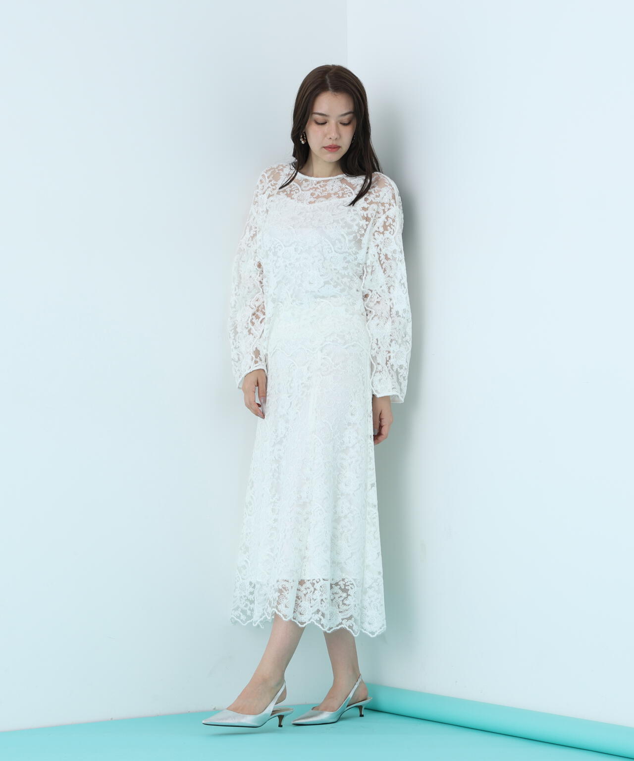 スカラレースブラウス