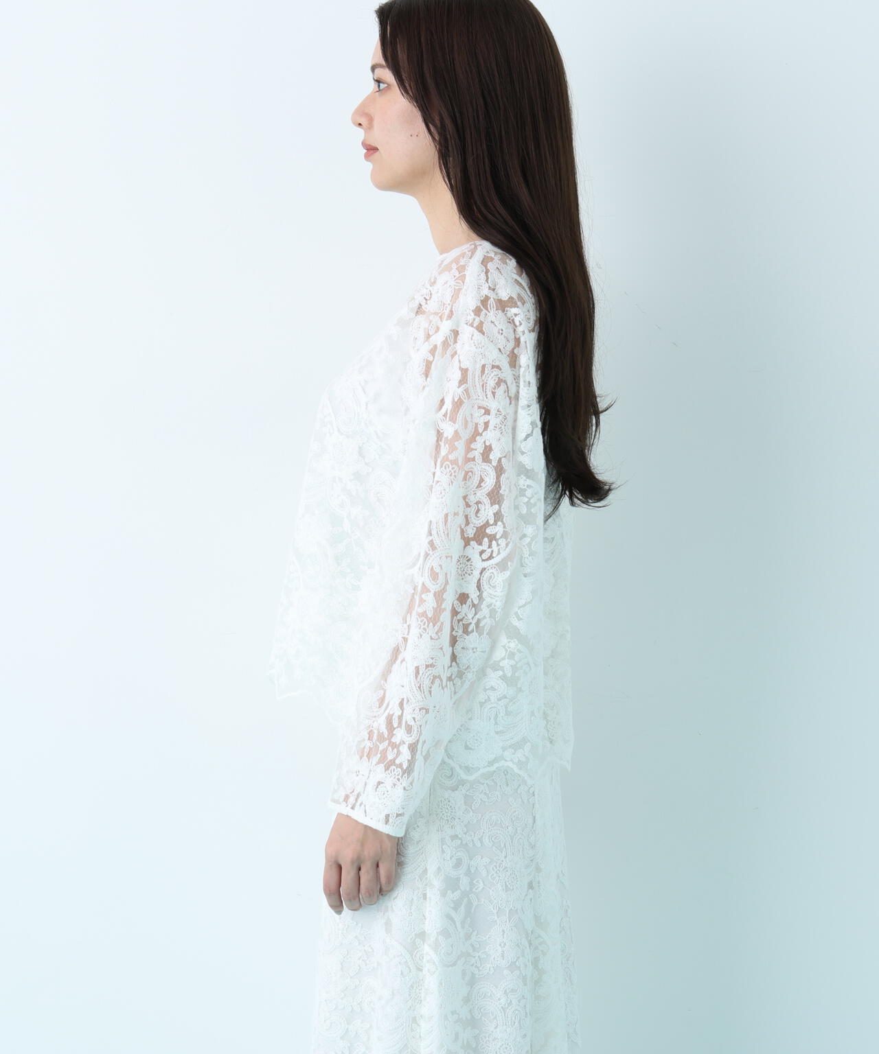 スカラレースブラウス