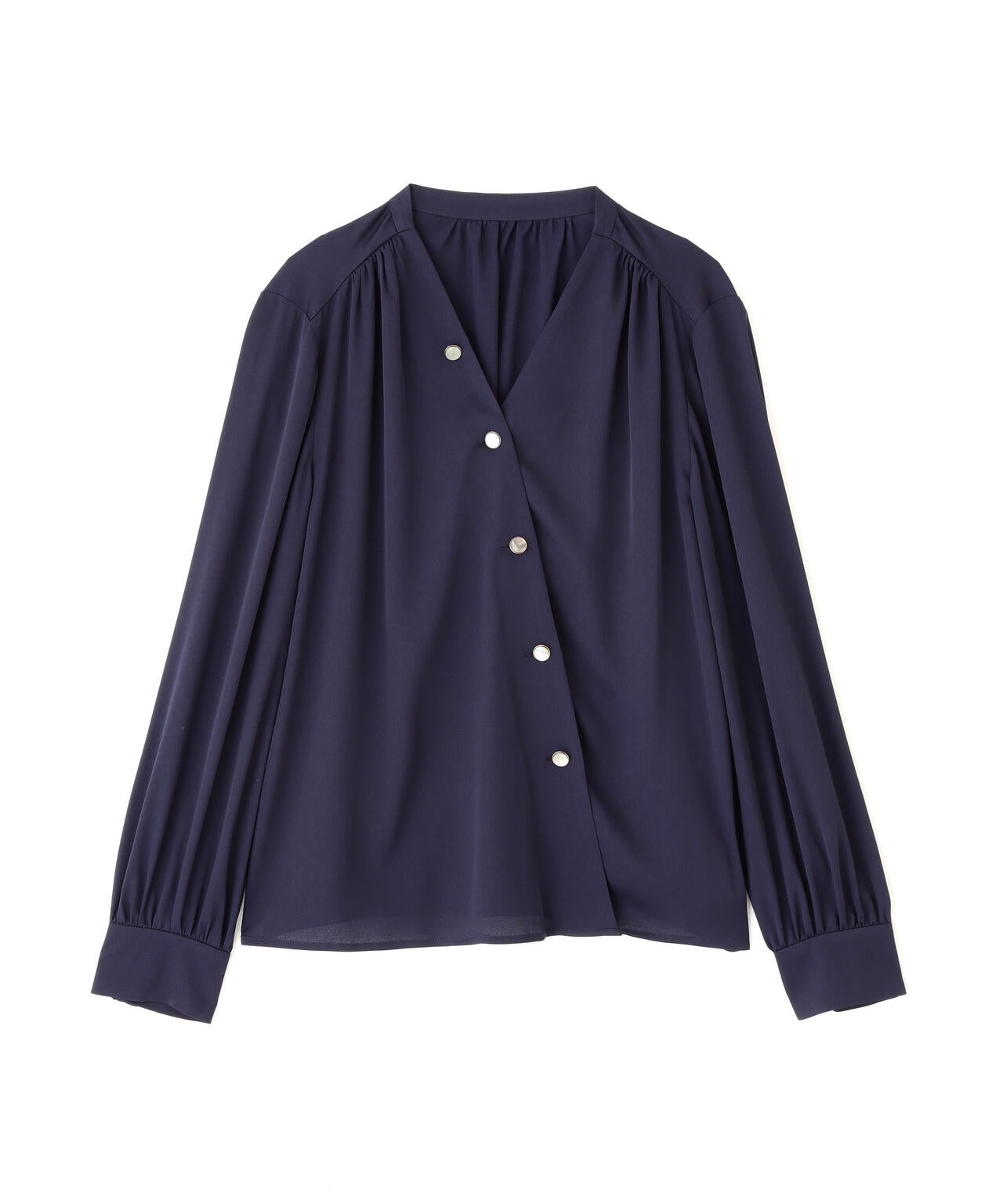 Ｖネックボタンブラウス