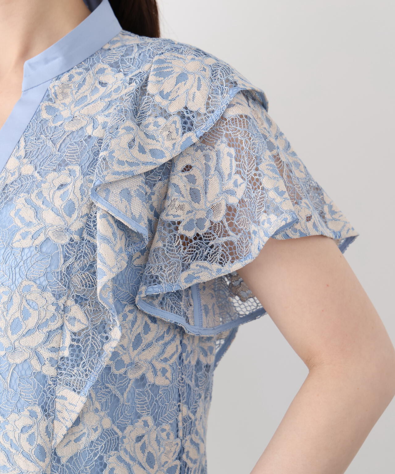 フラワーレースコンビブラウス