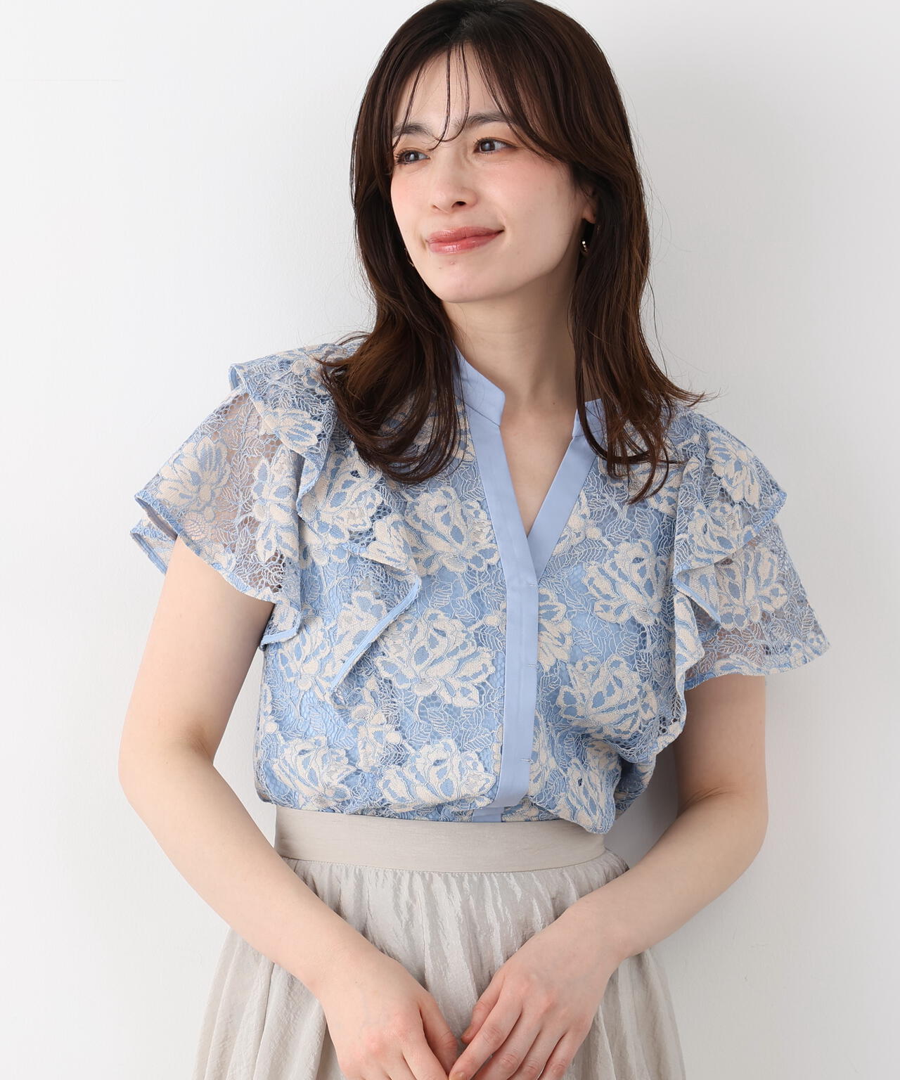 フラワーレースコンビブラウス | PINKY&DIANNE（ピンキー&ダイアン