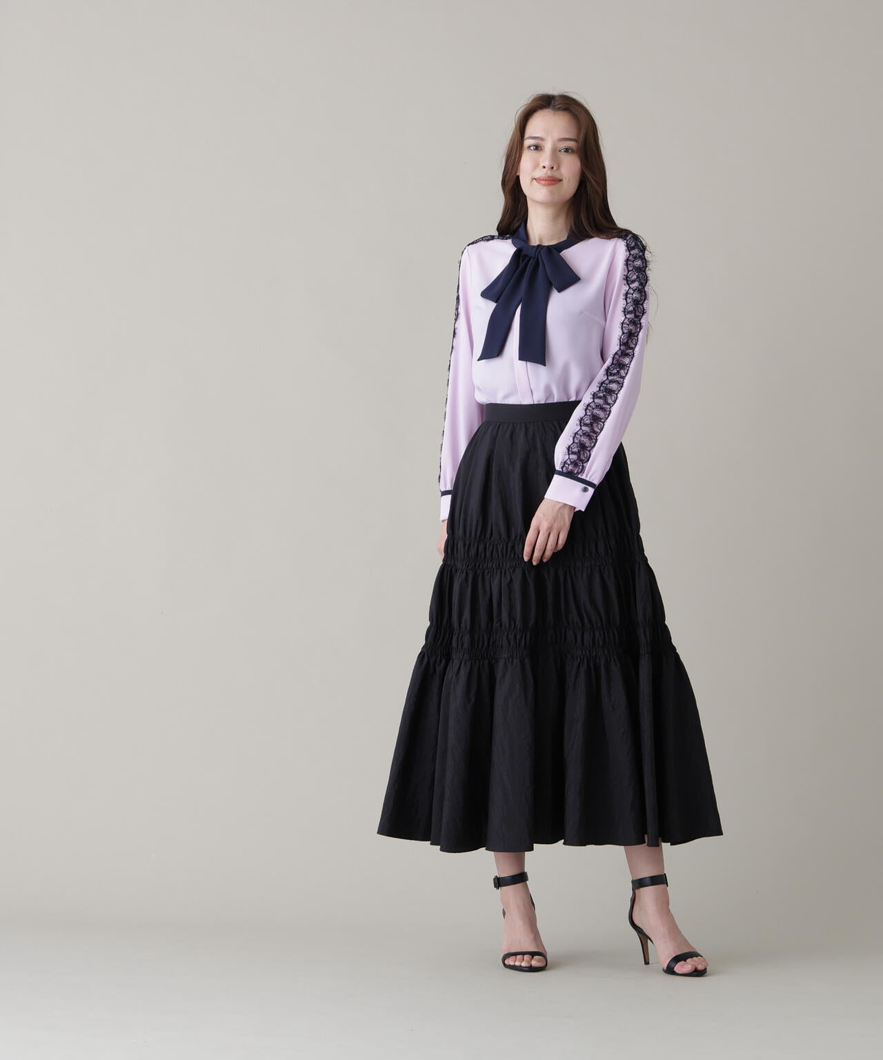 レースコンビバイカラーリボンブラウス | PINKY&DIANNE（ピンキー