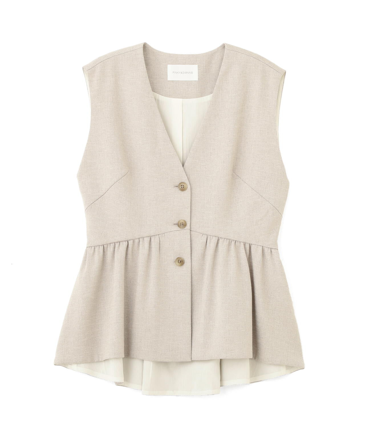 スラブ調ペプラムブラウス