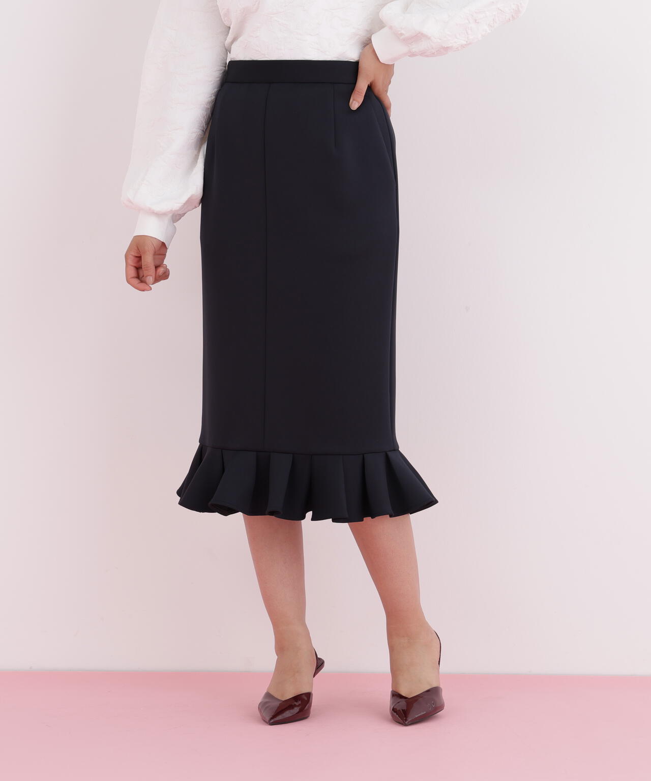 ラッフルヘムジャージスカート