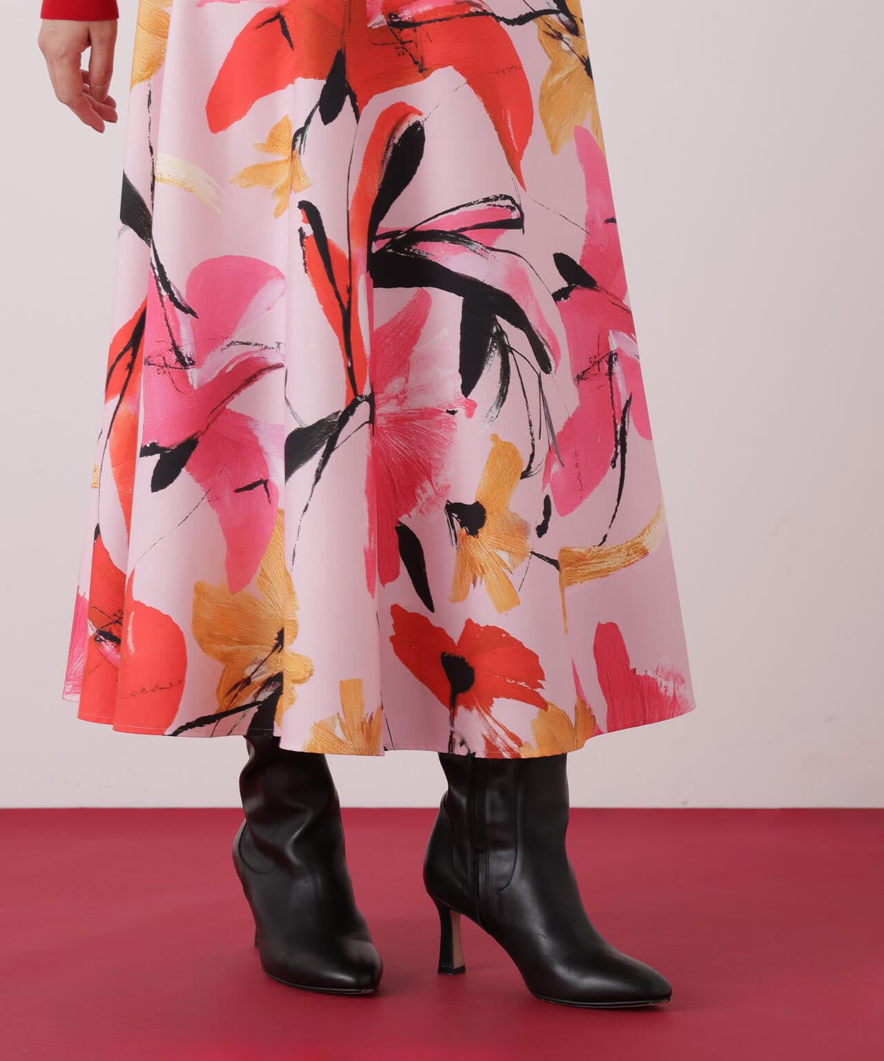 フラワープリントタフタフレアースカート | PINKY&DIANNE（ピンキー