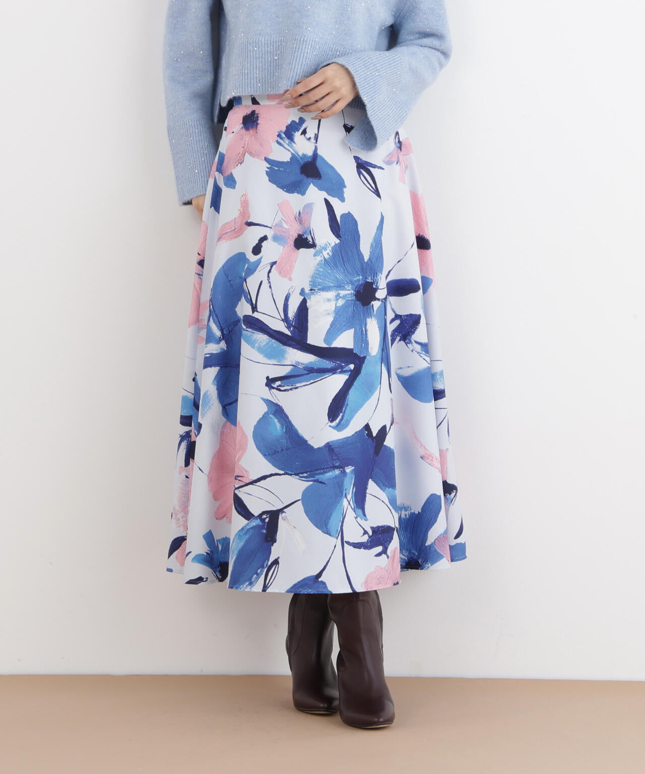 新品未使用タグ付きピンキーダイアンアートフラワープリントスカート ◇アートフラワープリントスカート（0315120210