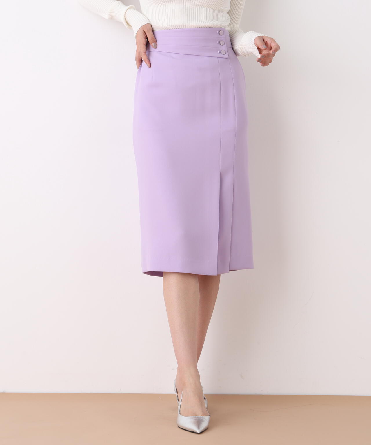 アシンメトリックボタンラップスカート