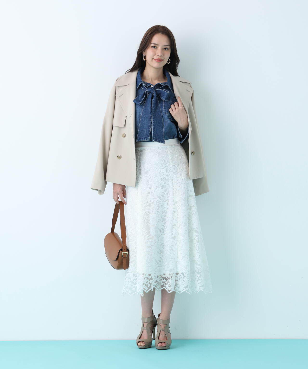 スカラレースフレアスカート