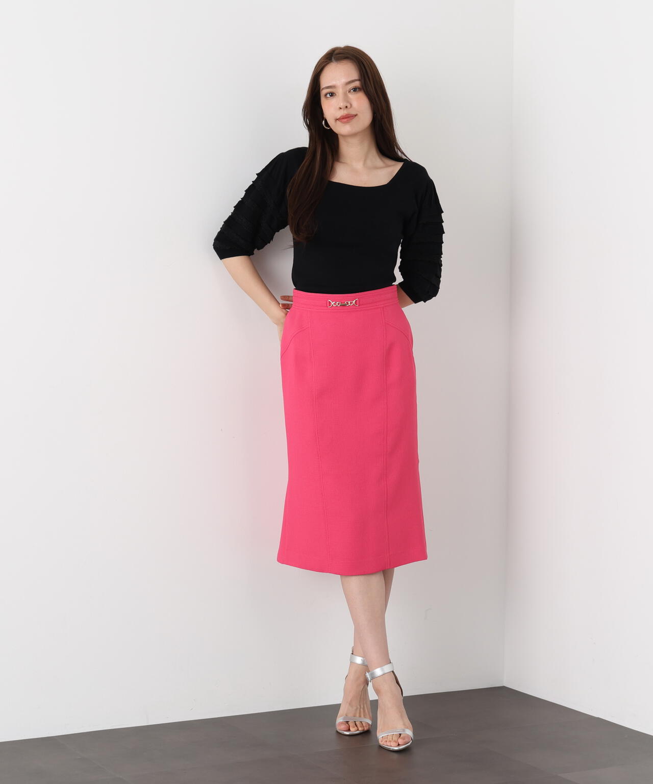 メタルパーツバックマーメイドスカート