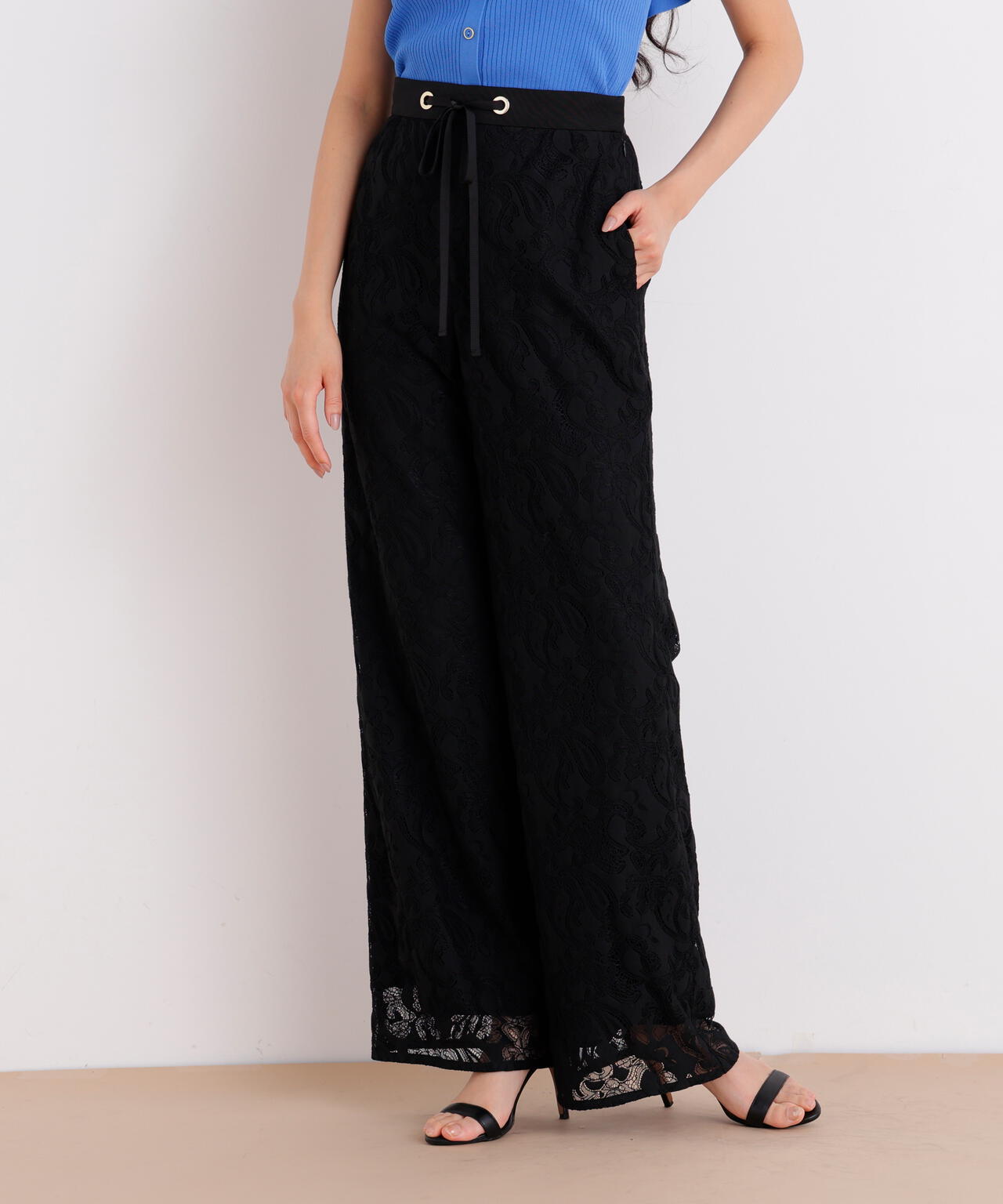 ペイズリーレースフレアーパンツ