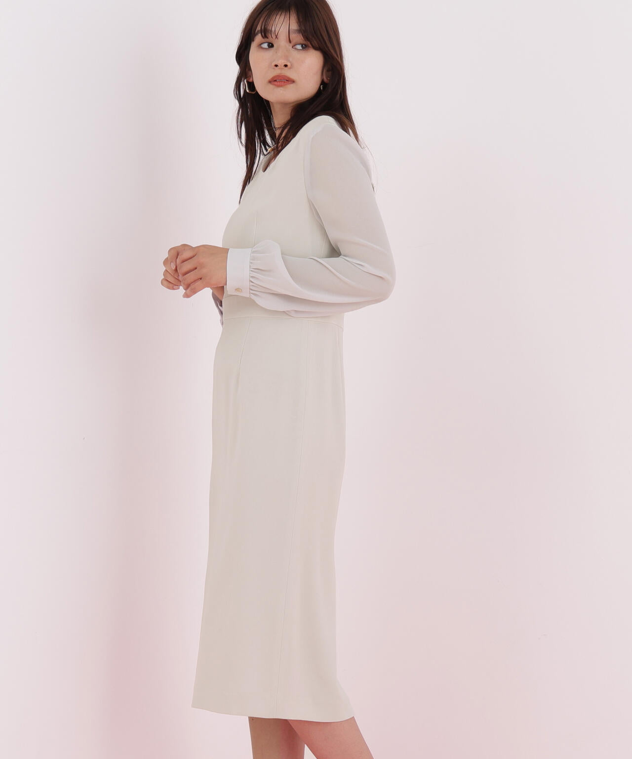 ダイヤモンドネックコンビワンピース