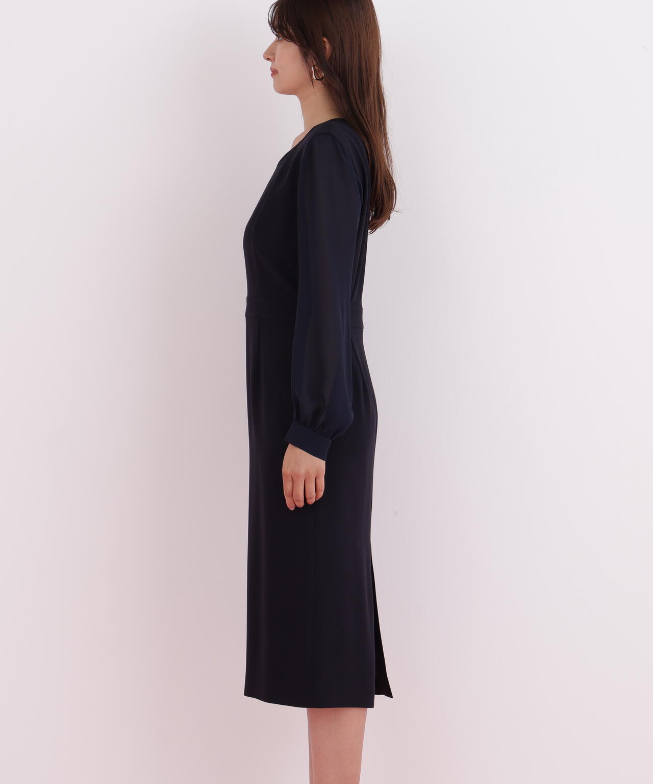 ダイヤモンドネックコンビワンピース