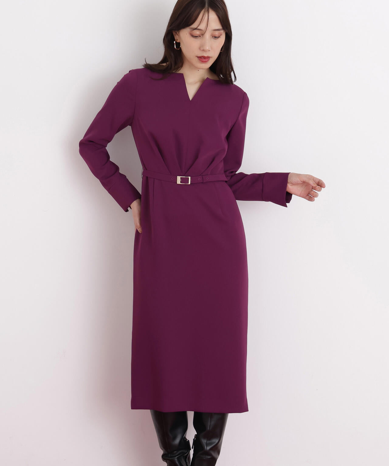 ウエストタックキーネックワンピース | PINKY&DIANNE（ピンキー