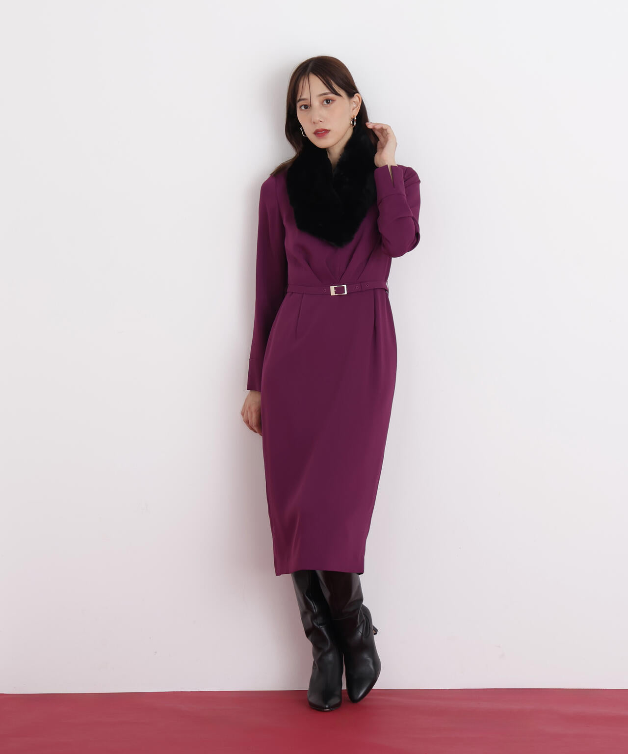 ウエストタックキーネックワンピース | PINKY&DIANNE（ピンキー