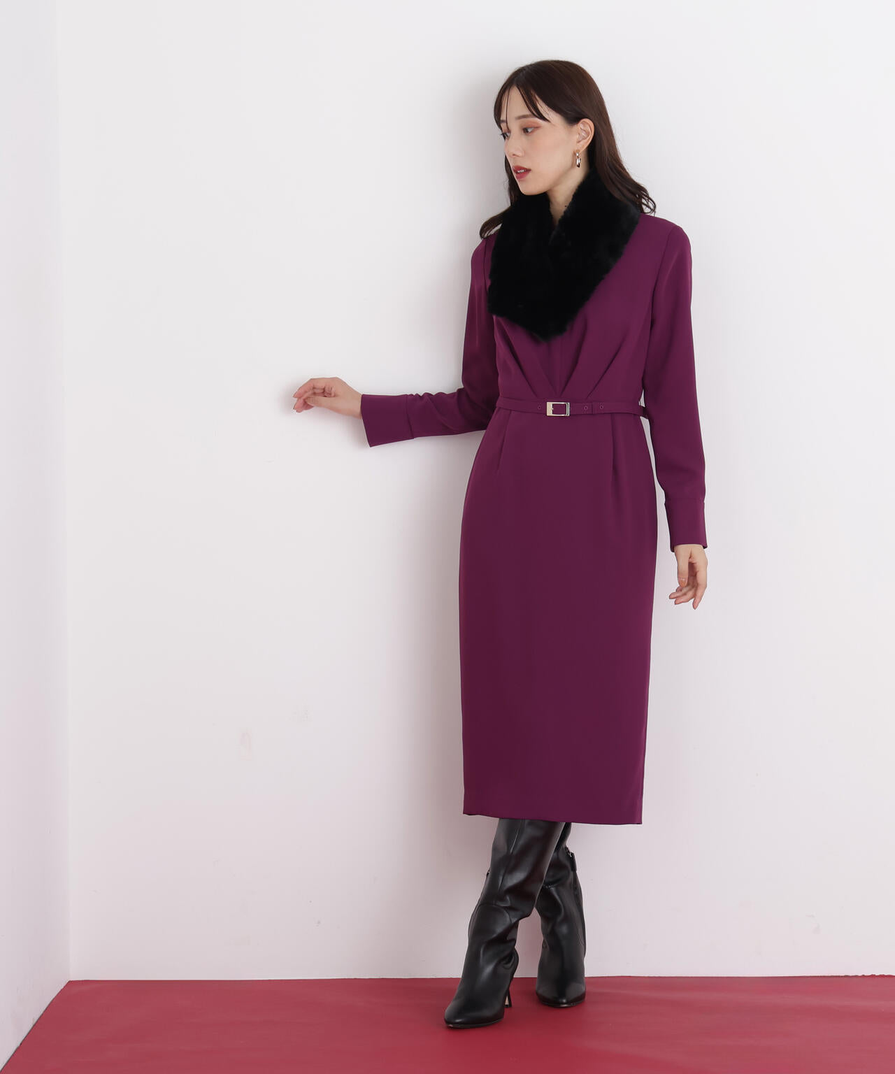 ウエストタックキーネックワンピース | PINKY&DIANNE（ピンキー