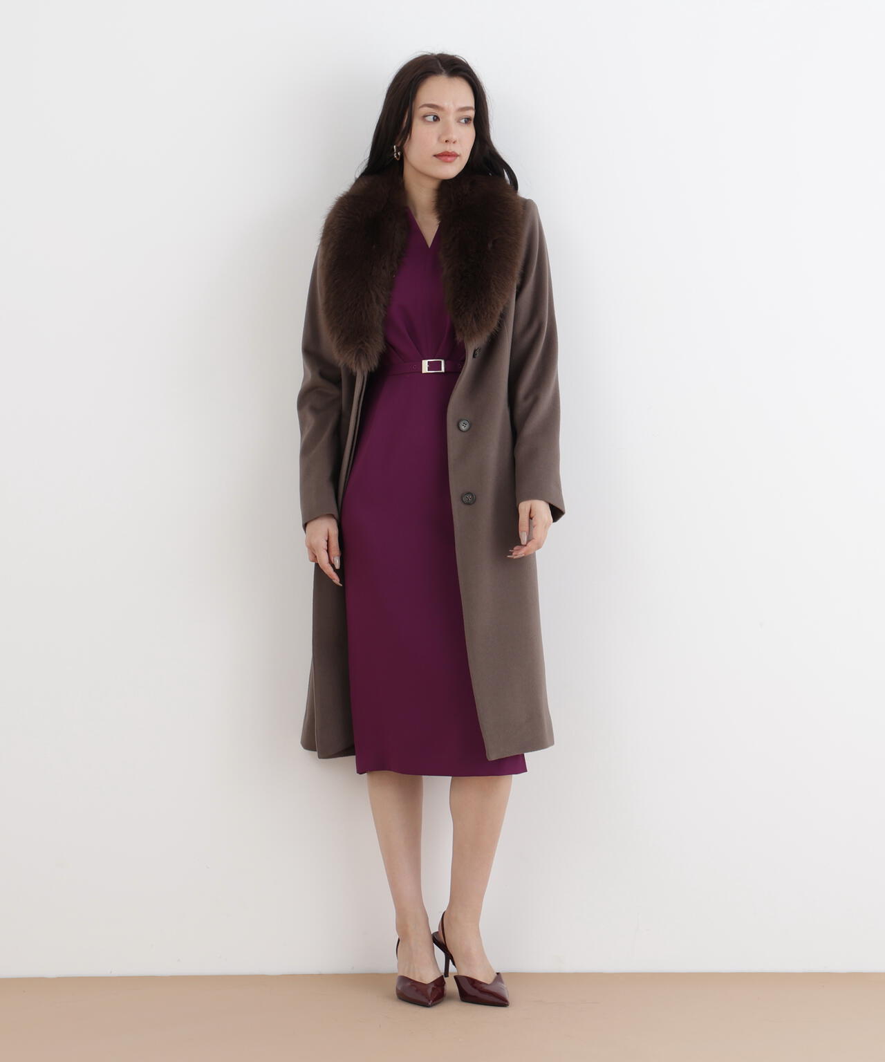 ウエストタックキーネックワンピース | PINKY&DIANNE（ピンキー