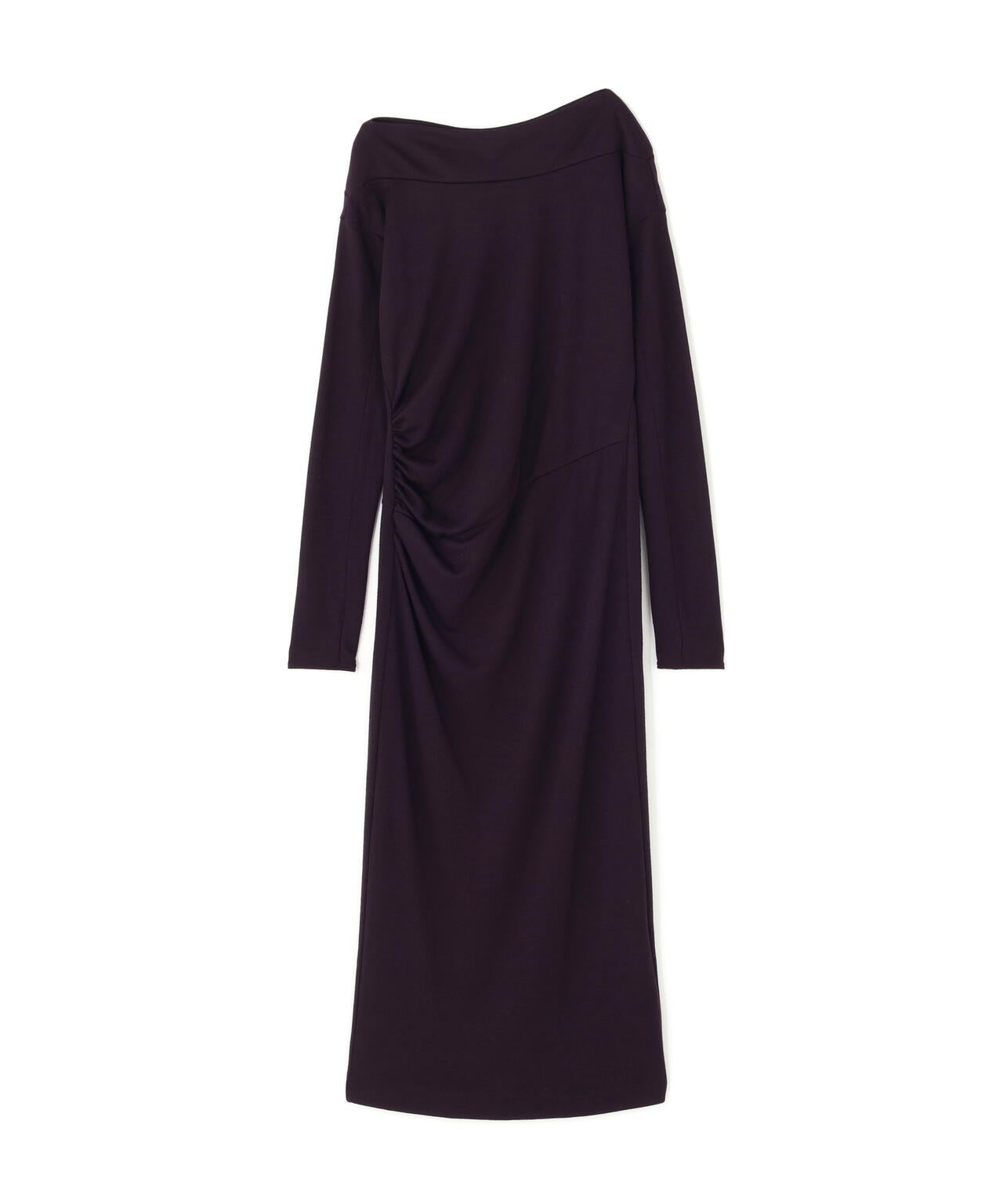 ウールジャージタックドレープロングワンピース