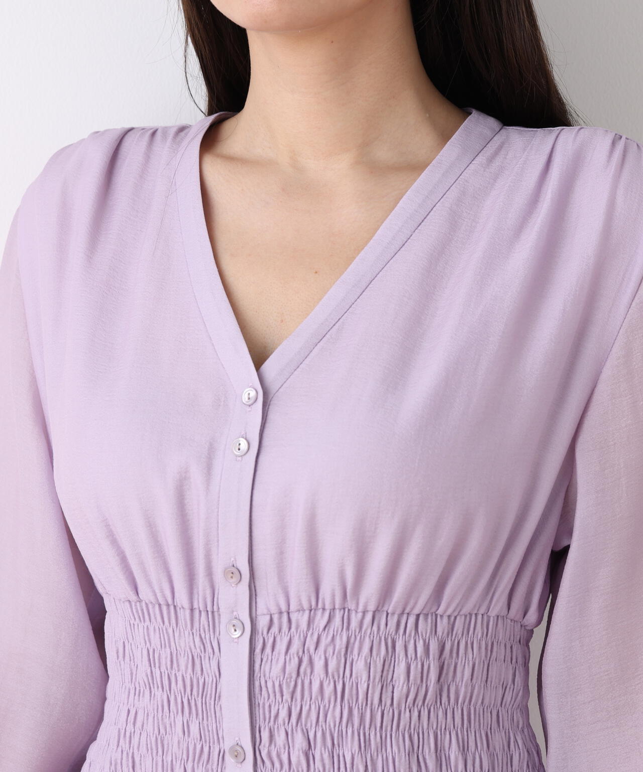 ウエストシャーリングロングワンピース