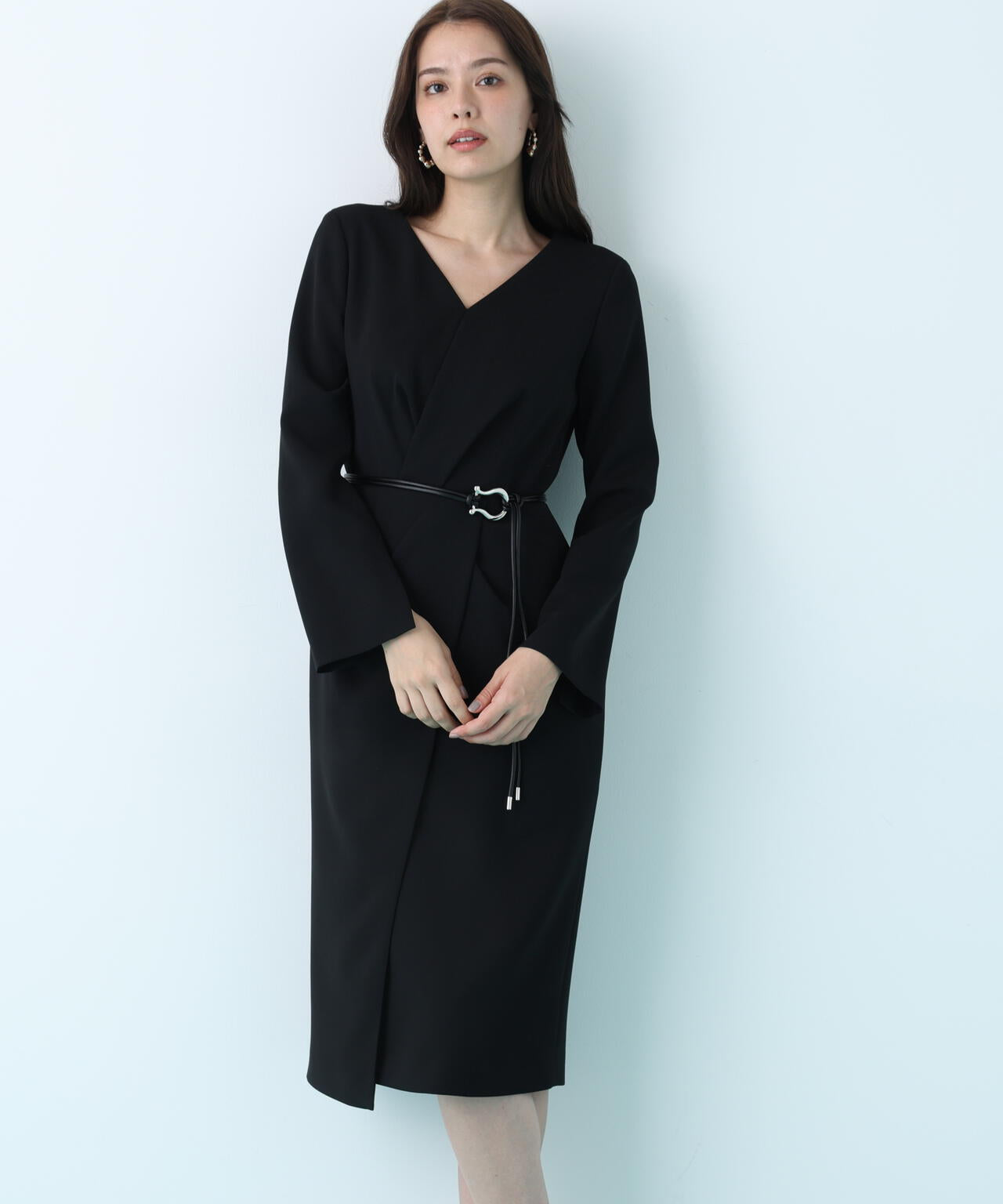 タッククロスウエストワンピース