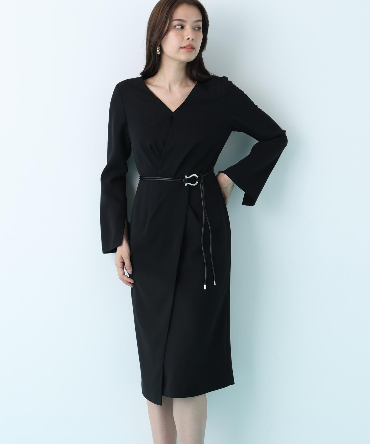 美品 ピンキーアンドダイアン クロスウエストジャージーワンピース 38 ウエストクロスオックスワンピース | PINKY&DIANNE（ピンキー&ダイアン